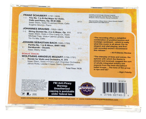 Isaac Stern Classical Schubert Brahms Bach CD Album - Complete, VG Condition - Very Good - Attic Discovery Shop