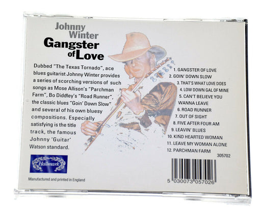 JOHNNY WINTER GANGSTER OF LOVE Rare Hallmark Records CD Album - Complete, VGC - Very Good - Attic Discovery Shop
