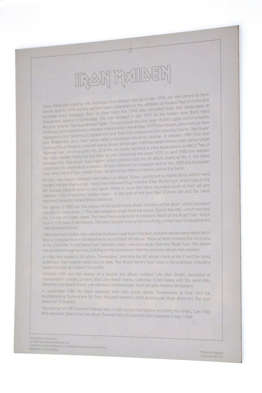 Iron Maiden The Number of The Beast ORIGINAL Rare 1982 Photocard High Quality - Very Good - Attic Discovery Shop