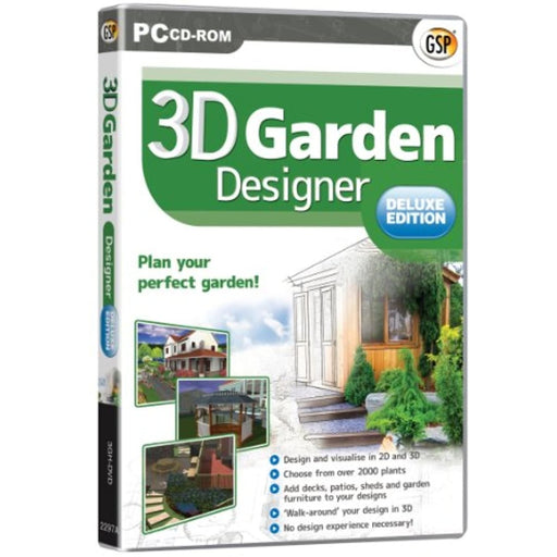 3D Garden Designer Deluxe (PC CD-ROM) - New Sealed - Attic Discovery Shop