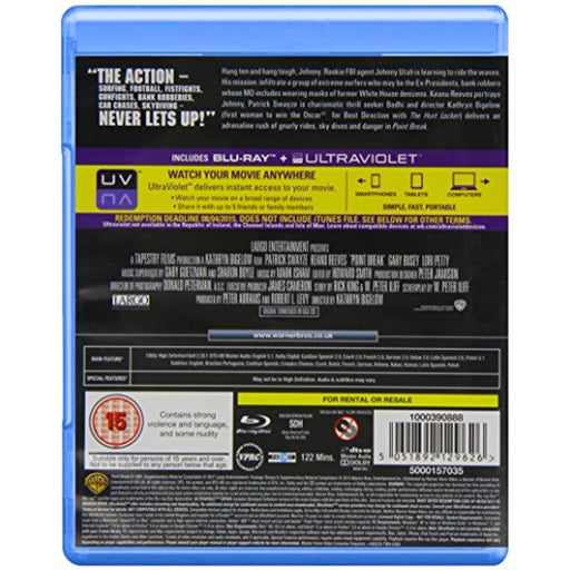 Point Break [Blu-ray + UV Copy] [1991] [Region Free] Patrick Swayze Keanu Reeves - Very Good - Attic Discovery Shop