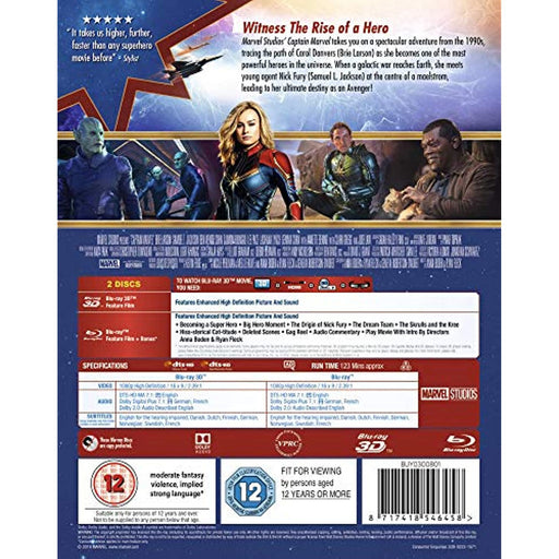 Captain Marvel [Blu-ray 3D + 2D] [2019] [Region Free] - Like New - Attic Discovery Shop