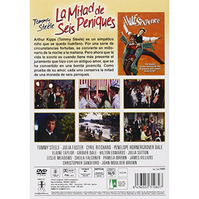 Half A Sixpence (1967) Tommy Steele Dubbed Castilian / Spanish [DVD] [Region 2] - Very Good - Attic Discovery Shop