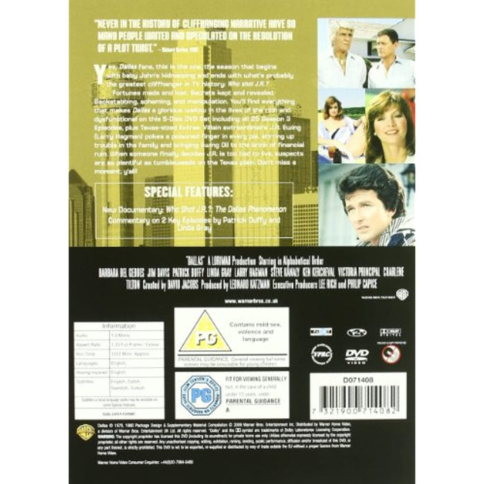Dallas Season 3 The Complete Third Series [DVD Box Set] [Region 2] - New Sealed - Attic Discovery Shop