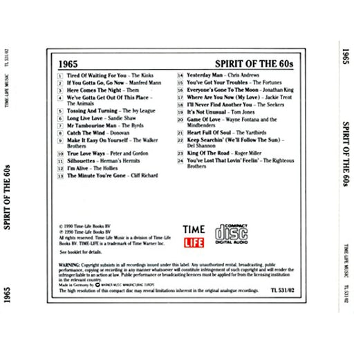 The Spirit Of The 60s 1960s 1965 [CD Album] - Very Good - Attic Discovery Shop
