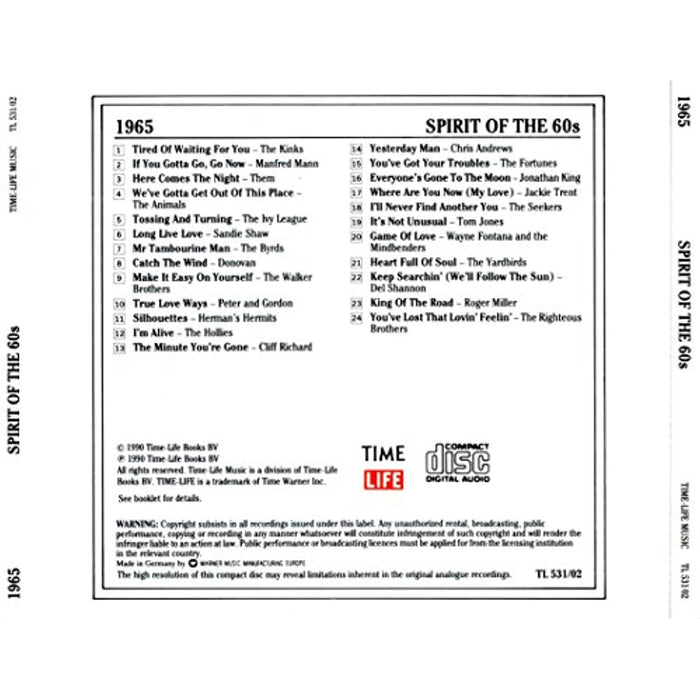The Spirit Of The 60s 1960s 1965 [CD Album] - Very Good - Attic Discovery Shop