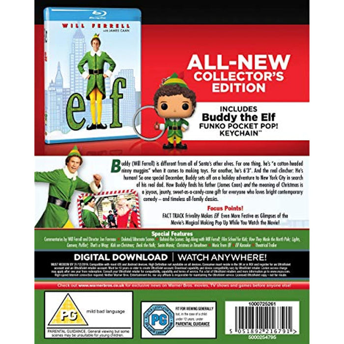 Elf [Funko Pop Edition With Keychain] [Blu-ray] [2003] [Region B] - New Sealed - Attic Discovery Shop