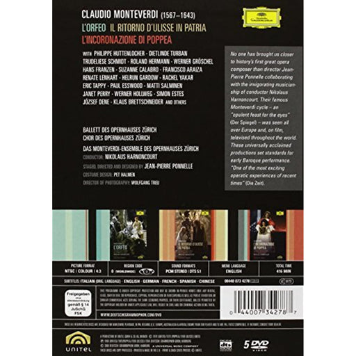 Monteverdi: Operas- Jean-Pierre Ponnelle Rare Box Set [DVD] [2007] [Region Free] - Very Good - Attic Discovery Shop