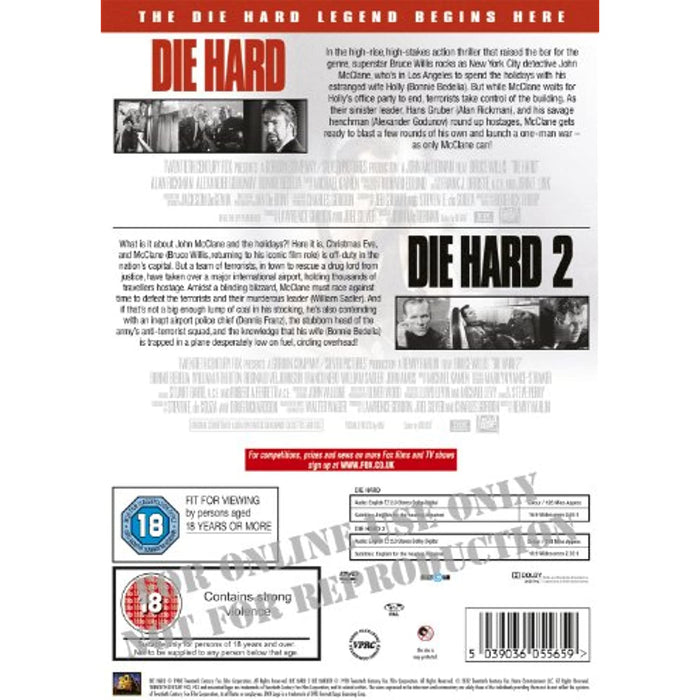 Die Hard/ Die Hard 2 Double Pack [DVD] [1988] [Region 2] - New Sealed - Attic Discovery Shop