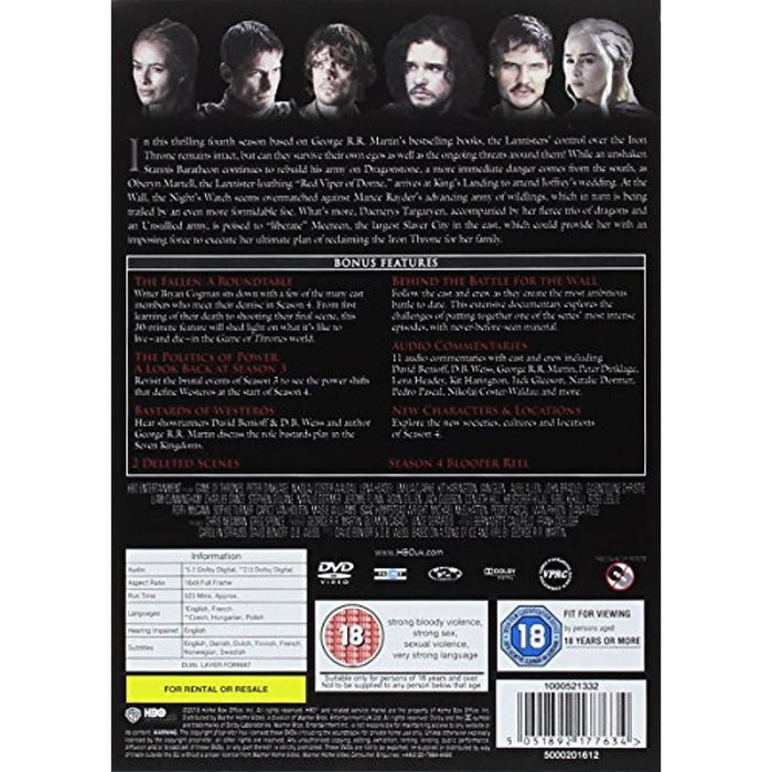 Game of Thrones The Season 4 Complete Fourth Series DVD [Region 2] - New Sealed - Attic Discovery Shop