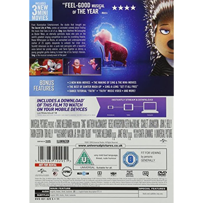 Sing - Special Edition [DVD] [2017] [Region 2, 4, 5] - Like New - Attic Discovery Shop