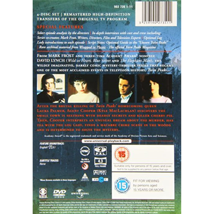 Twin Peaks Complete First Season 1 Series One [DVD] 1990 [Region 2] - New Sealed - Attic Discovery Shop