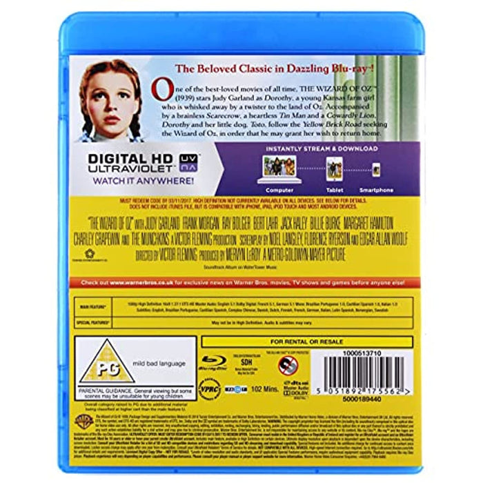 The Wizard Of Oz [Blu-ray] [1939] [Region Free] - Very Good - Attic Discovery Shop
