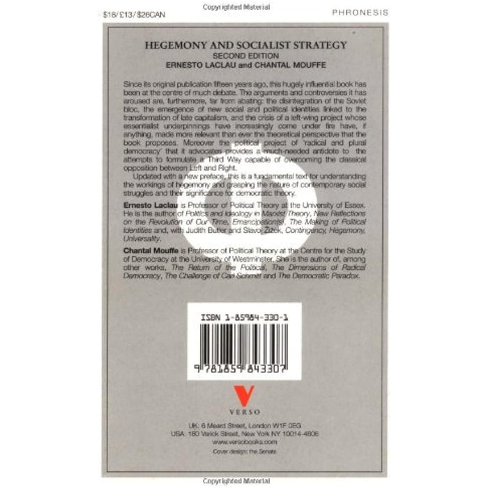 Hegemony & Socialist Strategy Towards Radical Democratic Politics Paperback Book - Very Good - Attic Discovery Shop