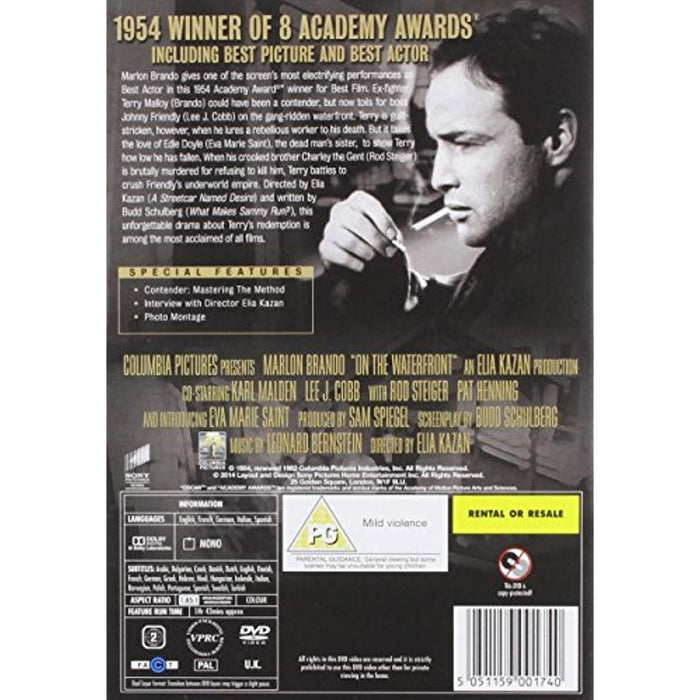 On The Waterfront [DVD] Marlon Brando [Region 2] - New Sealed - Attic Discovery Shop