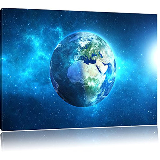 Earth In The Universe Stunning Picture Art Print On Canvas Space 70 x 100cm XXL - Very Good - Attic Discovery Shop