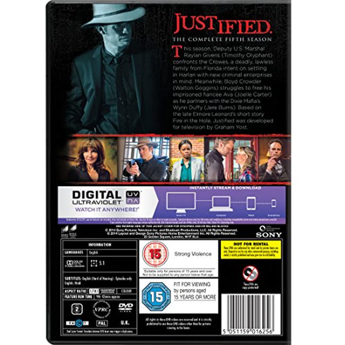 Justified - Season 5 [DVD] [Region 2] The Complete Fifth Series - Good - Attic Discovery Shop