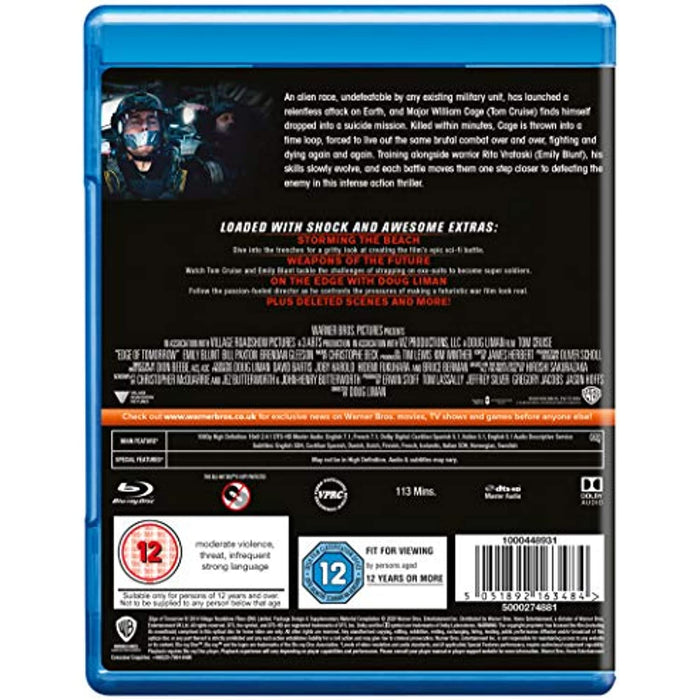 Edge of Tomorrow: Live Die Repeat [Blu-ray] [2014] [Region Free] - New Sealed - Attic Discovery Shop