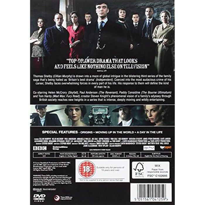 Peaky Blinders Complete Series 3 Third Season [DVD] 2016 [Region 2] - New Sealed - Attic Discovery Shop