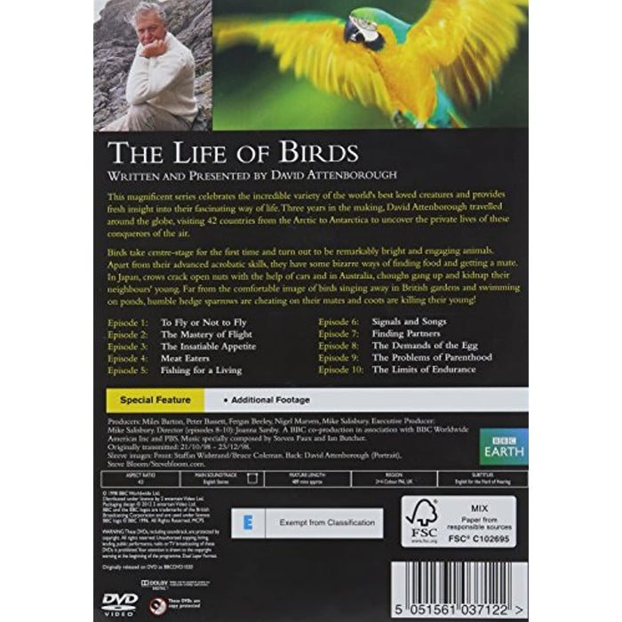 The Life of Birds - David Attenborough [DVD] [Region 2, 4] - New Sealed - Attic Discovery Shop