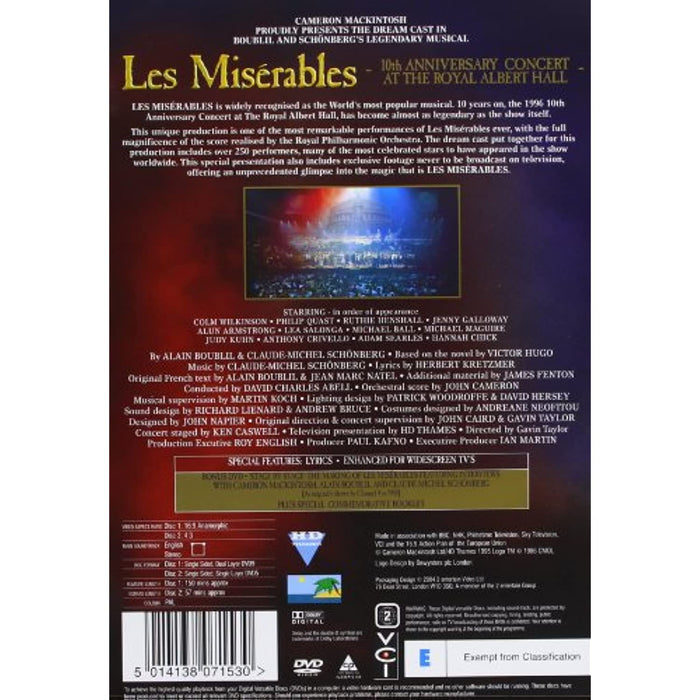 Les Miserables Anniversary Concert Collector's Edition DVD Region 2 - New Sealed - Like New - Attic Discovery Shop