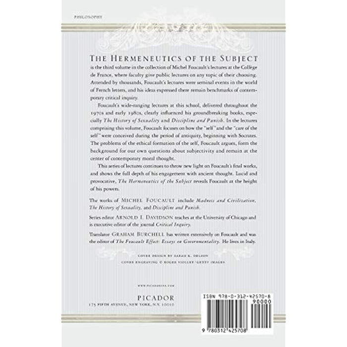 The Hermeneutics of the Subject: Lectures Collège de France Paperback Book - Acceptable - Attic Discovery Shop