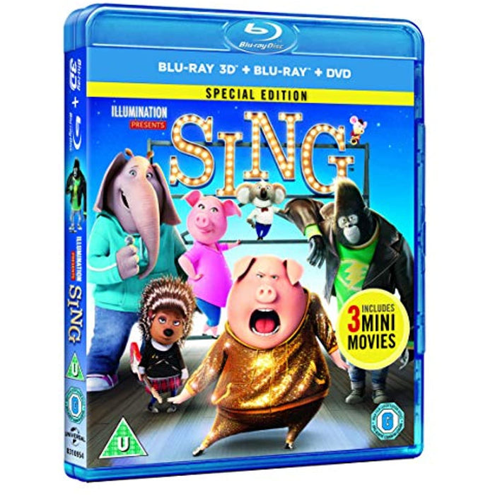 Sing Special Edition [Blu-ray 3D + 2D + DVD] [3 Disc Set] [Region B] - New Sealed - Attic Discovery Shop