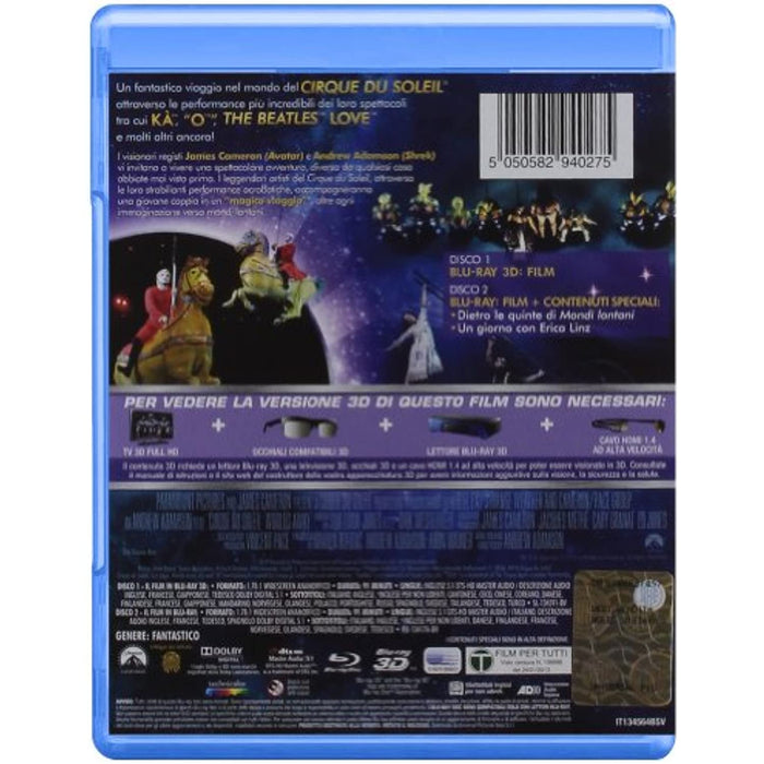 Cirque Du Soleil - Mondi Lontani [Blu-ray 3D + 2D] (2 Disc) Rare Italian Import - Very Good - Attic Discovery Shop