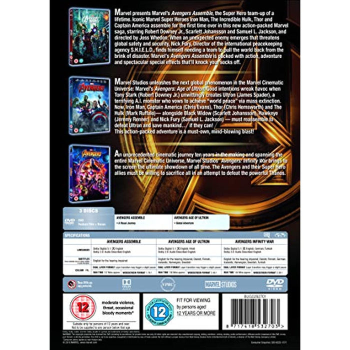 Avengers Triplepack 3 Film Age of Ultron Infinity War [DVD Box Set] [Region 2] - Like New - Attic Discovery Shop