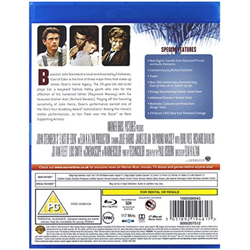 East Of Eden [Blu-ray] [2015] [Region B] James Dean Julie Harris Raymond Massey - Like New - Attic Discovery Shop