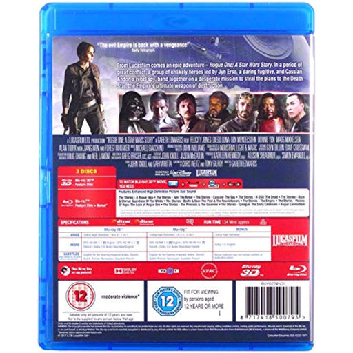 Star Wars Rogue One 3D [Blu-ray - Includes 2D Version] [Region Free] - Very Good - Attic Discovery Shop
