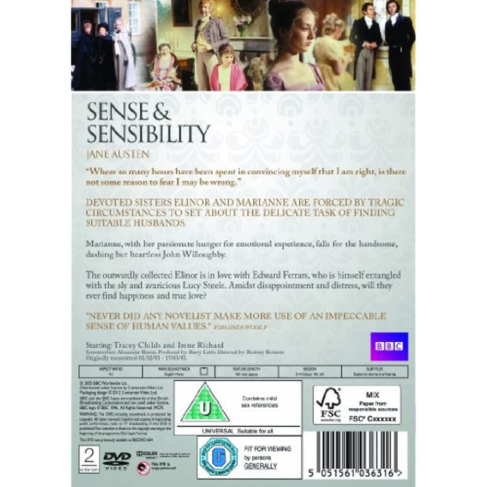 Sense and Sensibility (Repackaged) [DVD] [1981] [Region 2, 4] - New Sealed - Attic Discovery Shop