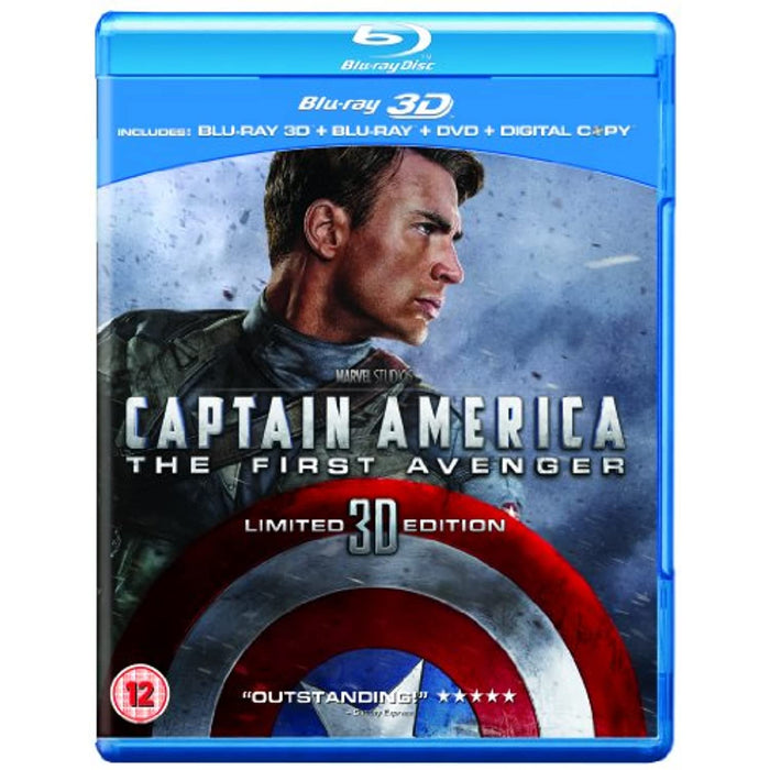 Captain America: The First Avenger (Blu-ray 3D + Blu-ray + DVD) 3 Disc [Reg B/2] - Like New - Attic Discovery Shop