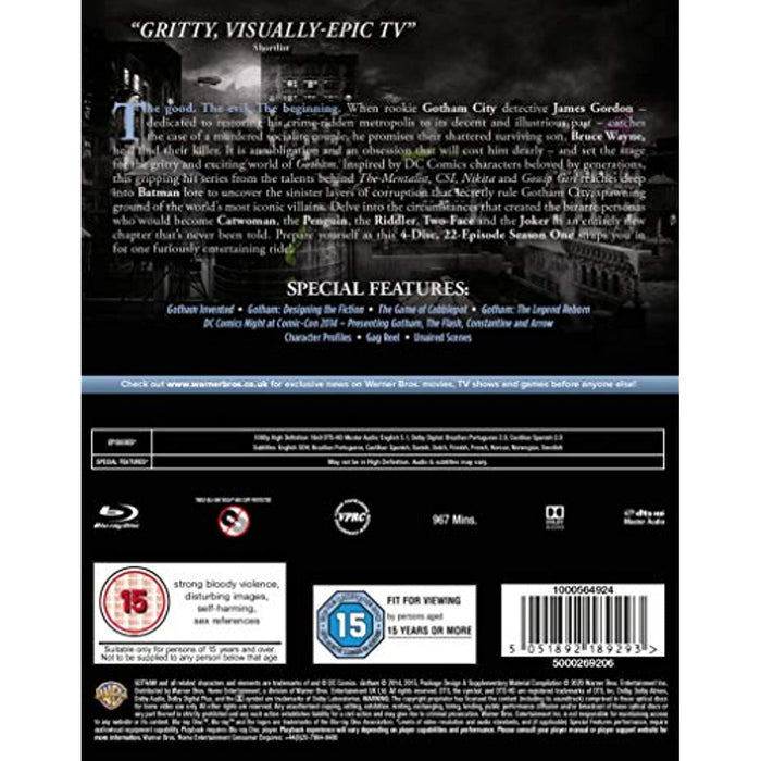 Gotham: The Complete First Season Series 1 [Blu-ray] [Region Free] - New Sealed - Attic Discovery Shop
