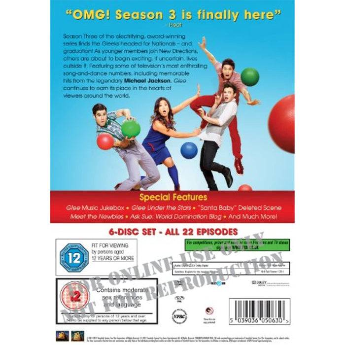 Glee - Season 3 [DVD] [Region 2] - New Sealed - Attic Discovery Shop