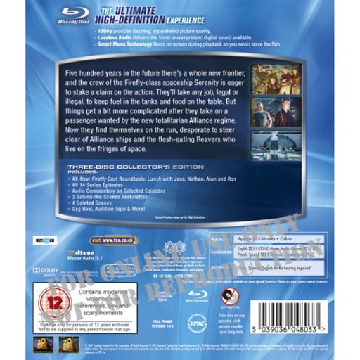 Firefly - The Complete Series [Blu-ray] [2002] (3-Disc Set) [Region Free] - Very Good - Attic Discovery Shop