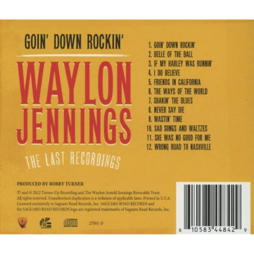 Waylon Jennings - Goin Down Rockin': The Last Recordings [Rare CD Album] - Very Good - Attic Discovery Shop
