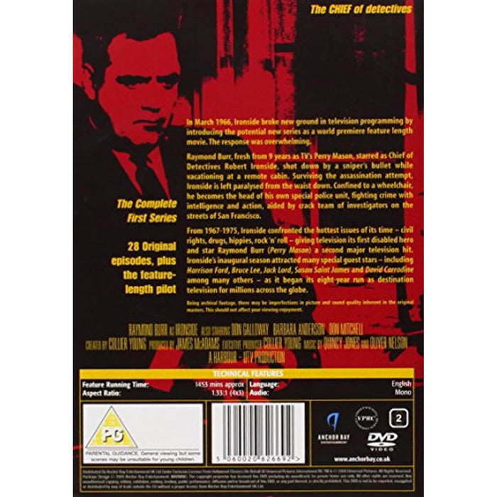 Ironside Series 1 Complete First Season (Raymond Burr) [DVD Box Set] [Region 2] - Very Good - Attic Discovery Shop