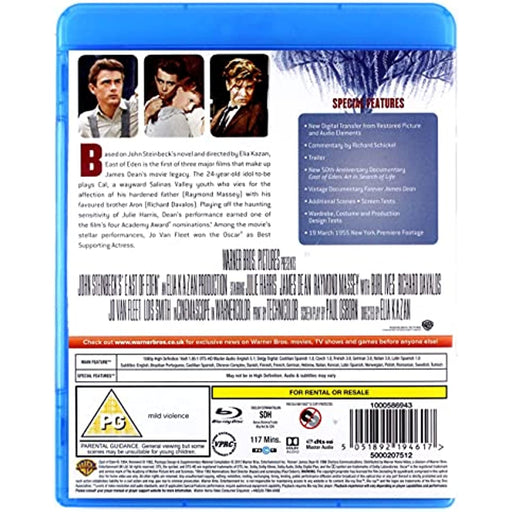 East Of Eden [Blu-ray] [2015] [Region B] James Dean Julie Harris Raymond Massey - Like New - Attic Discovery Shop