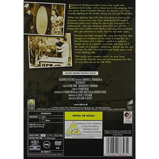 Destroyer [DVD] [1943] [Region 2, 4] Rare Columbia Classics 1943 War / Sea-Story - Very Good - Very Good - Attic Discovery Shop