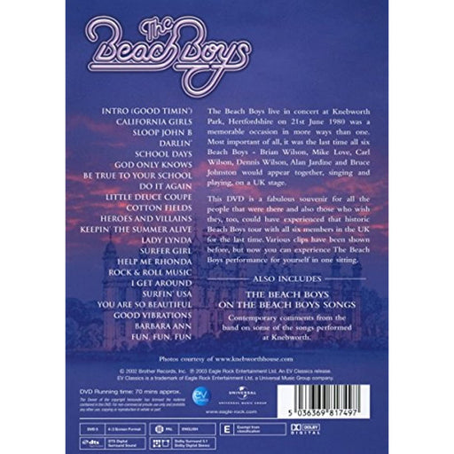 The Beach Boys - Live at Knebworth 1980 [DVD] [Region Free] - Like New - Attic Discovery Shop