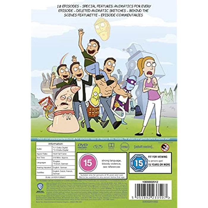 Rick and Morty: Season 2 / The Complete Second Series [DVD] [2015] [Region 2] - Like New - Attic Discovery Shop