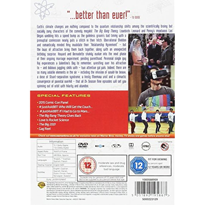 The Big Bang Theory: Series 9 Complete Ninth Season [DVD] [2015] R2 - New Sealed - Attic Discovery Shop