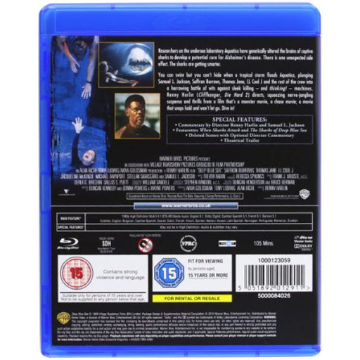 Deep Blue Sea [Blu-ray] [1999] [Region Free] - Like New - Attic Discovery Shop
