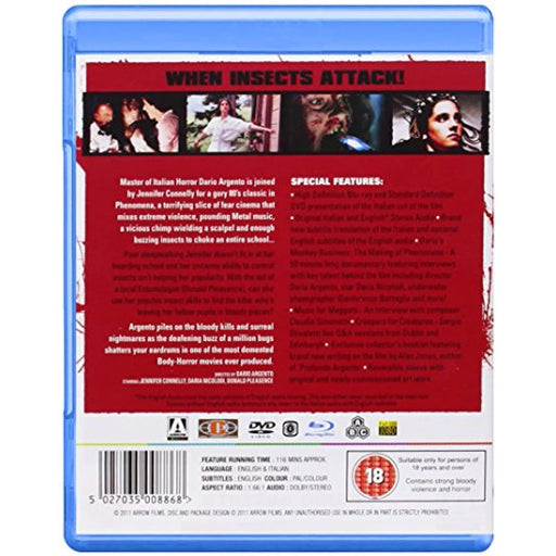 Phenomena [Arrow Video Dual Format DVD + Blu-ray] [1985] [Region Free] - Very Good - Attic Discovery Shop