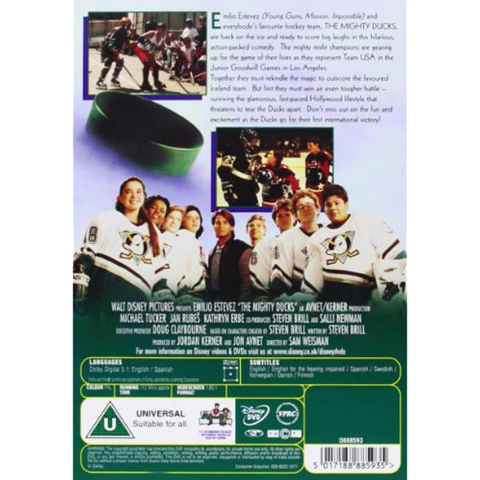 The Mighty Ducks [DVD] [1994] [Region 2] (Walt Disney) - New Sealed - Attic Discovery Shop