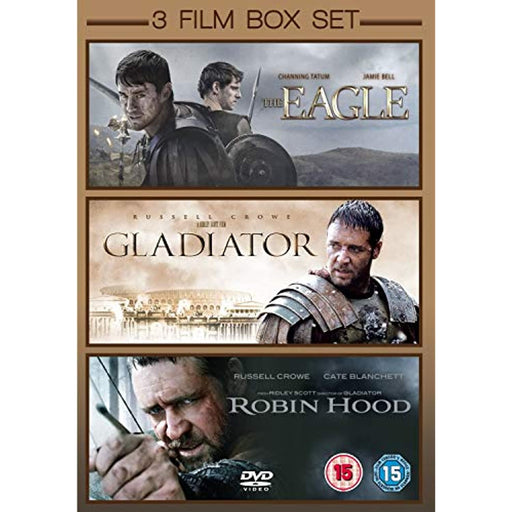 3 Film Box Set: The Eagle -Gladiator -Robin Hood [DVD] [R2 , 4 , 5] - New Sealed - Attic Discovery Shop