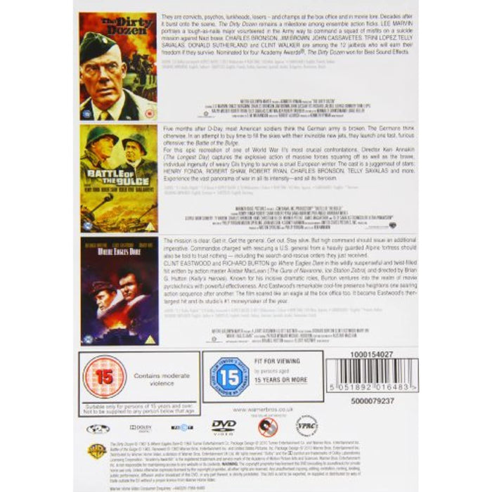 War Classics : Where Eagles Dare / The Dirty Dozen / Battle Of The Bulge [DVD] - Like New - Attic Discovery Shop
