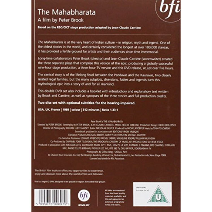 The Mahabharata [DVD] [1989] [1990] [Region 2] [2 Disc Set] (Rare BFi Release) - Good - Attic Discovery Shop