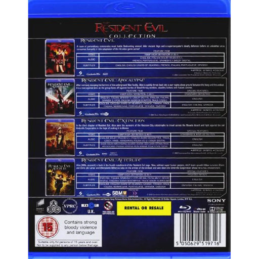 The Resident Evil Collection Includes all 4 Movies [Blu-ray] [Region Free] - Very Good - Attic Discovery Shop